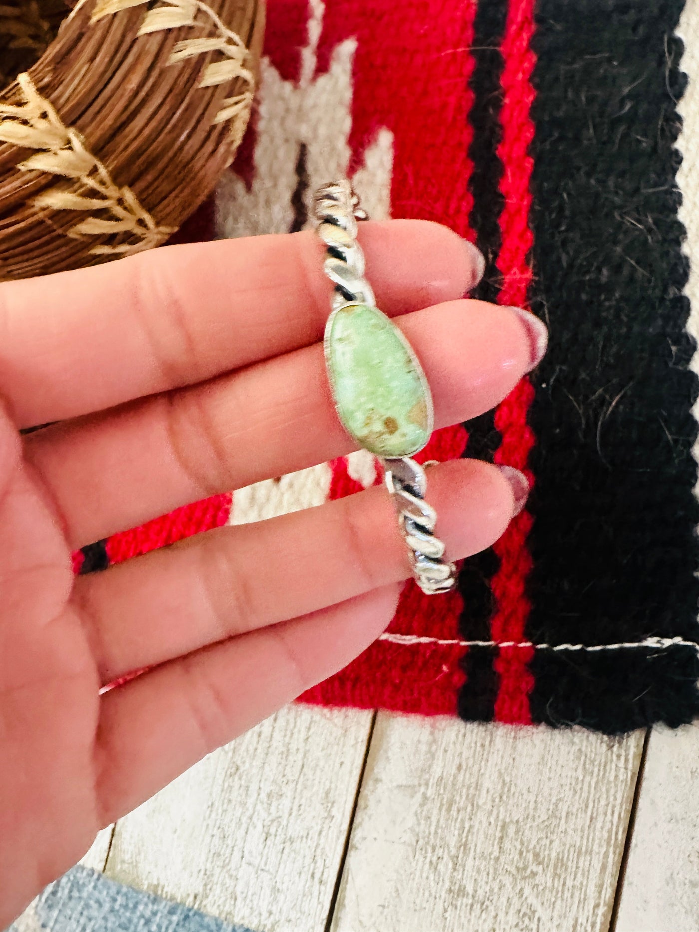 Navajo Royston Turquoise & Sterling Silver Cuff Bracelet