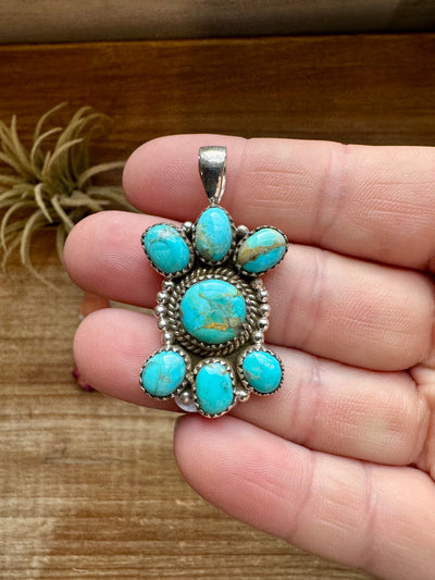 Multi Stone Pendant - Kingman Turquoise & Sterling Silver