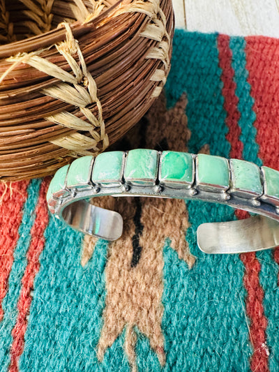 Handcrafted Sterling Silver and Turquoise Cuff Bracelet by Federico Jimenez