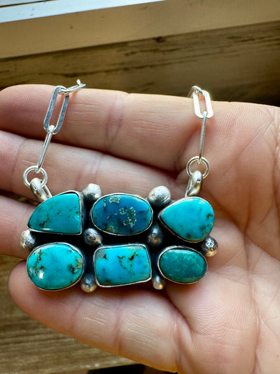 Kingman turquoise necklace on chain II