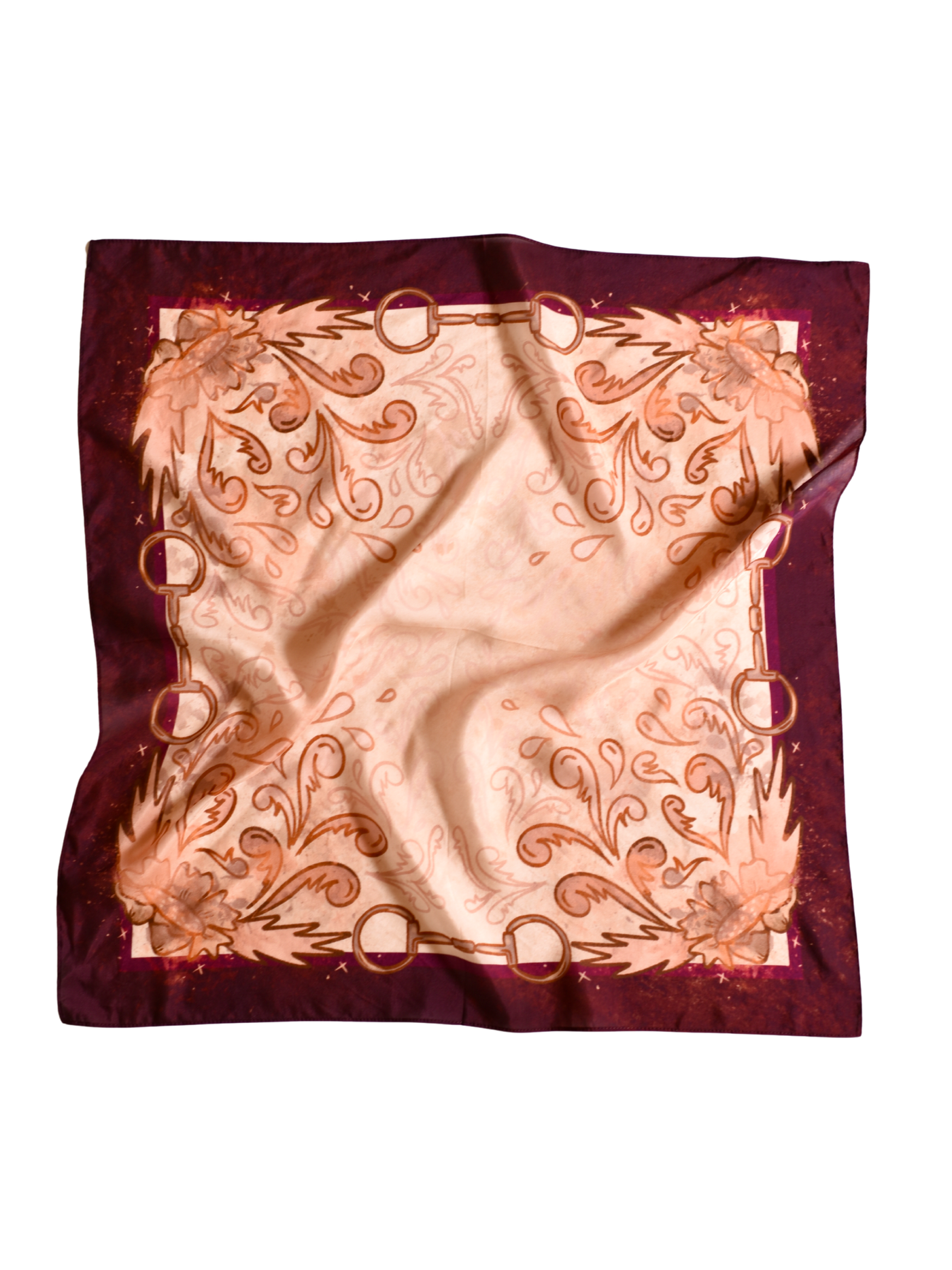 Show Day D Ring Snaffle Bit Wild Rag Scarf in Vintage Plum