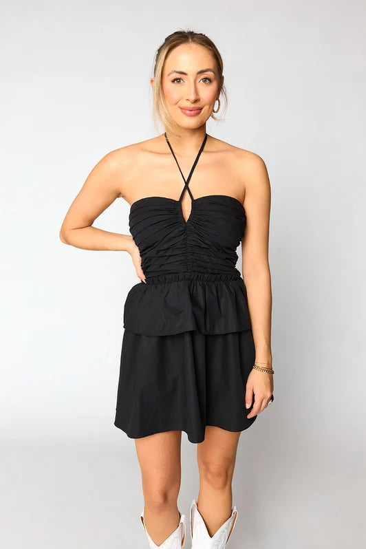 Remi Halter Romper - Black