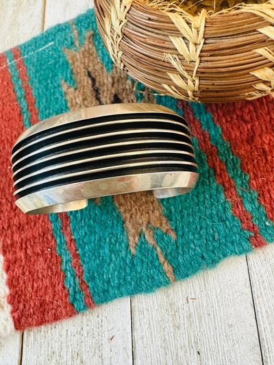 Hand Crafted Sterling Silver Cuff Bracelet By Tom Hawk
