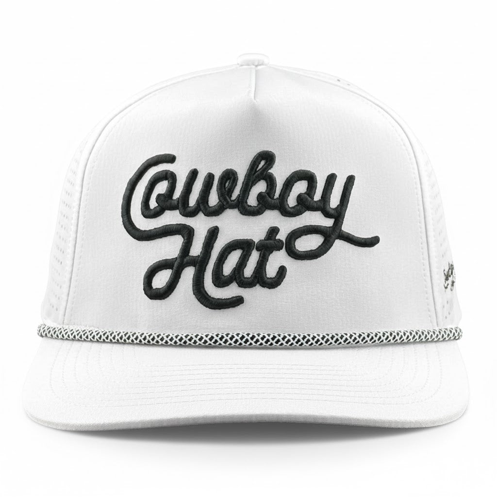 “Cowboy Hat” Summer Edition - Performance Trucker Rope Hat - White