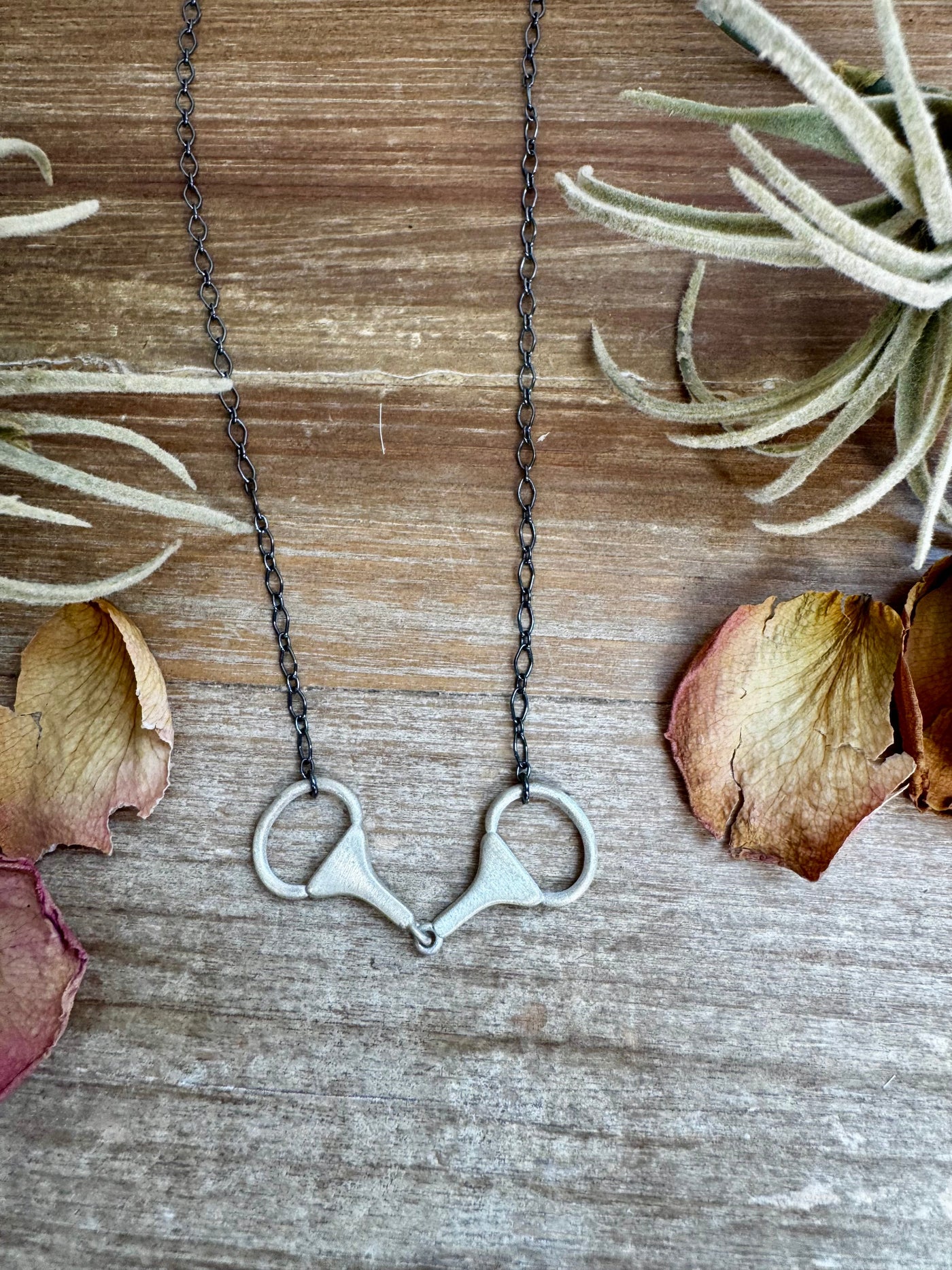 Snaffle Bit Pendant Necklace – Sterling Silver – 18 Inch