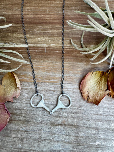 Snaffle Bit Pendant Necklace – Sterling Silver – 18 Inch