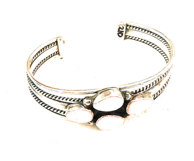 Handcrafted Queen Pink Conch Shell & Sterling Silver Cuff Bracelet