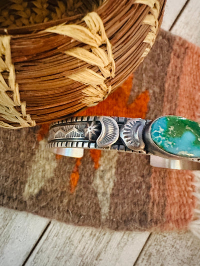 Navajo Sonoran Mountain Turquoise & Sterling Silver Cuff Bracelet