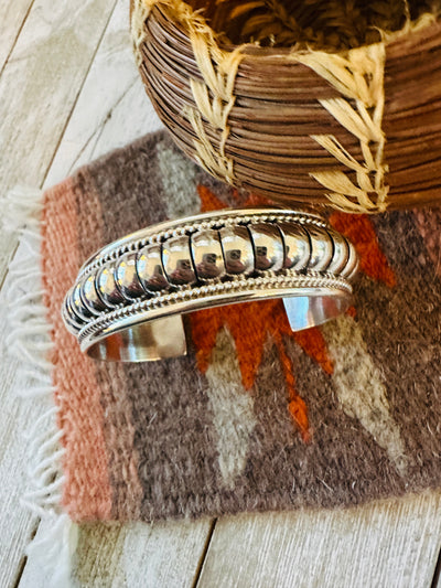 Handcrafted Rolled Sterling Silver Cuff Bracelet by Tom Charley