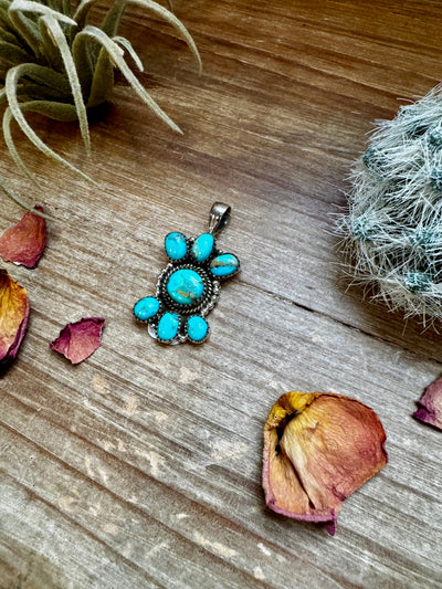 Multi Stone Pendant - Kingman Turquoise & Sterling Silver