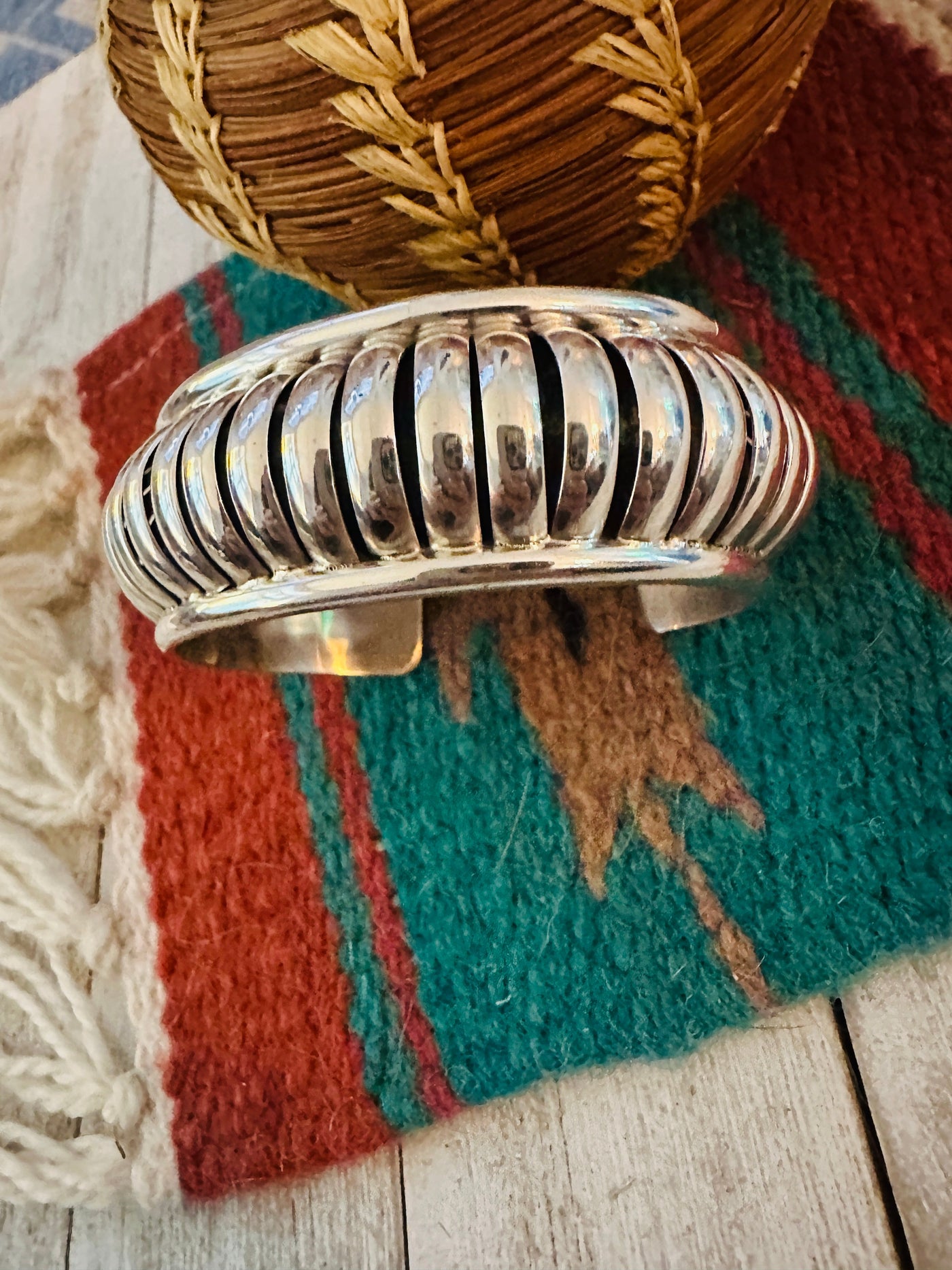 Handcrafted Rolled Sterling Silver Cuff Bracelet