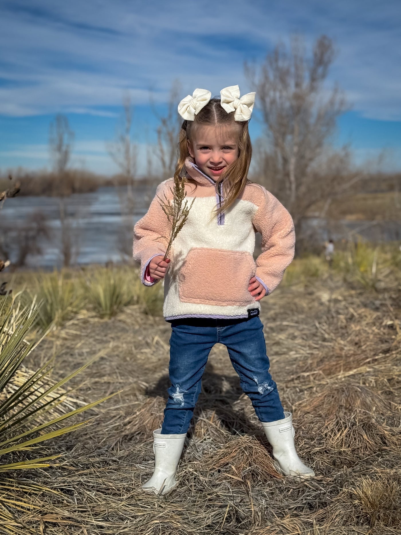 Blush Pink Sherpa Pullover - Fuzzy Warm Comfort Sweatshirt