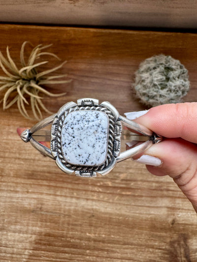 Cuff Bracelet- White Buffalo and Sterling silver