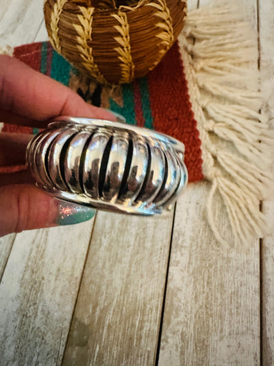 Handcrafted Rolled Sterling Silver Cuff Bracelet