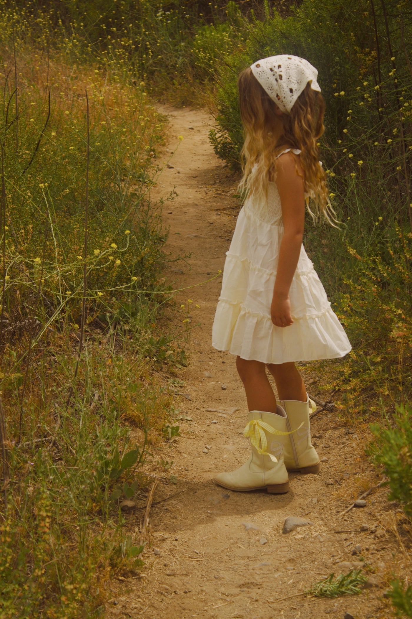 Chasing Daisies Butter Yellow Toddler Cowgirl Boots – Vegan Leather Western Boots for Girls