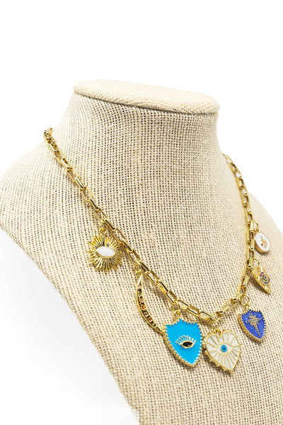 Enchanted Blue Night Charming Necklace