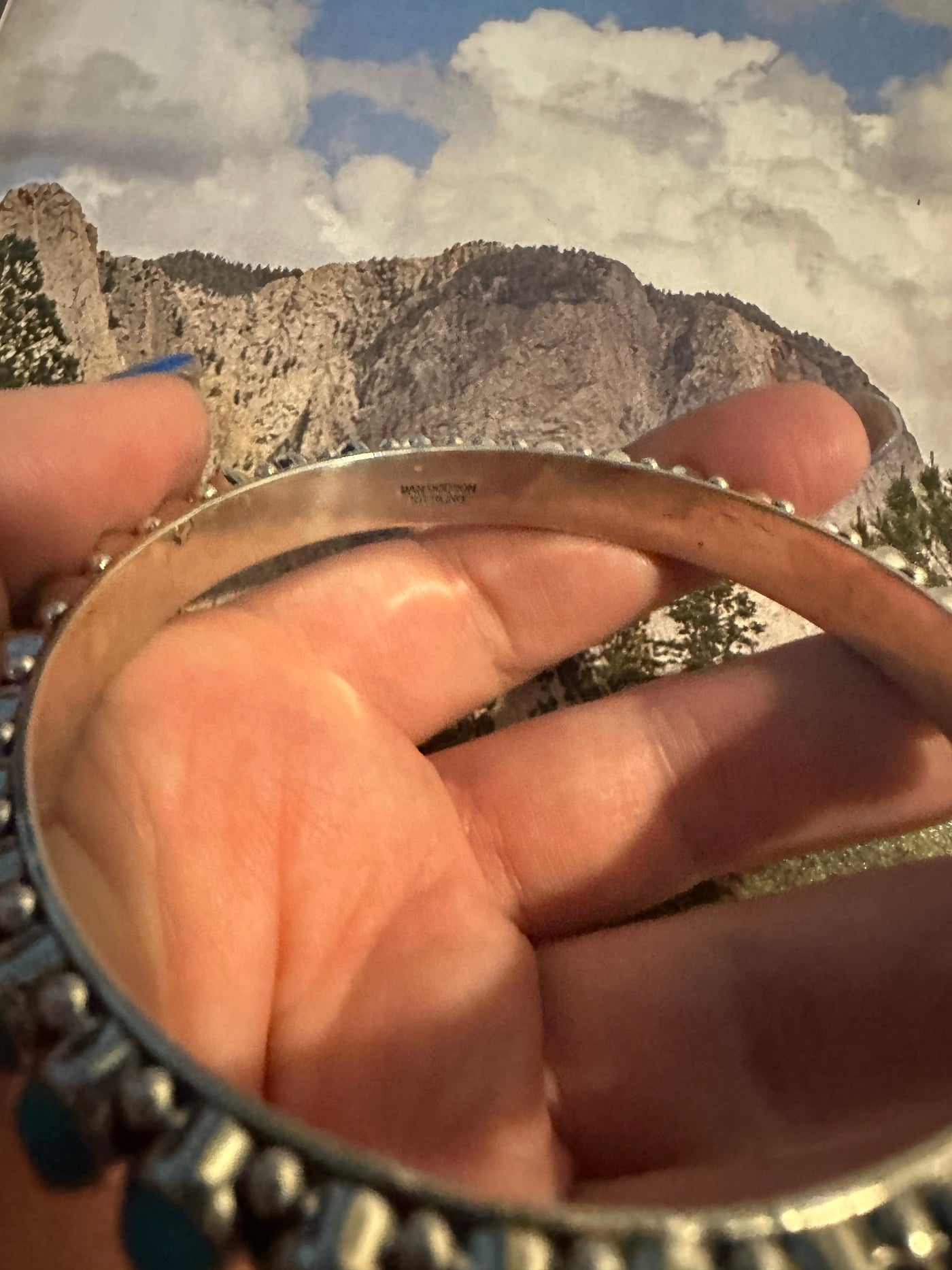 Beautiful Handmade Turquoise Sterling Silver Bangle By Dan Dodson more blue