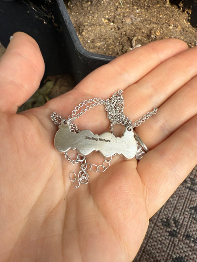 Handmade Sterling Silver Golden Hills Turquoise Bar Necklace