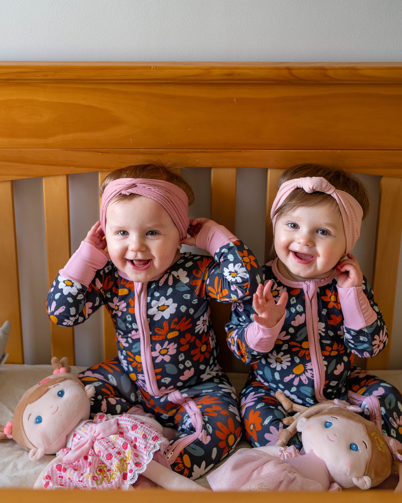 Navy wildflower bamboo zippy