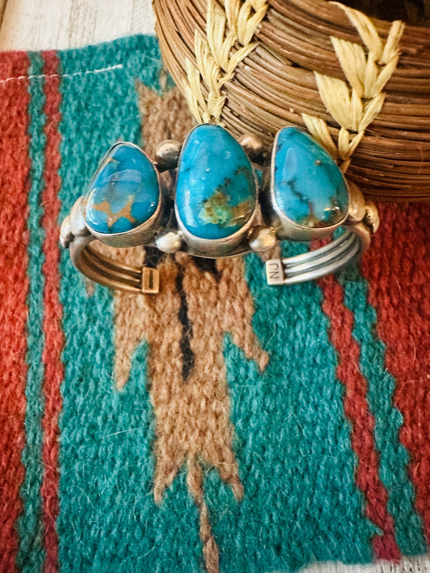 Navajo Turquoise & Sterling Silver Cuff Bracelet /