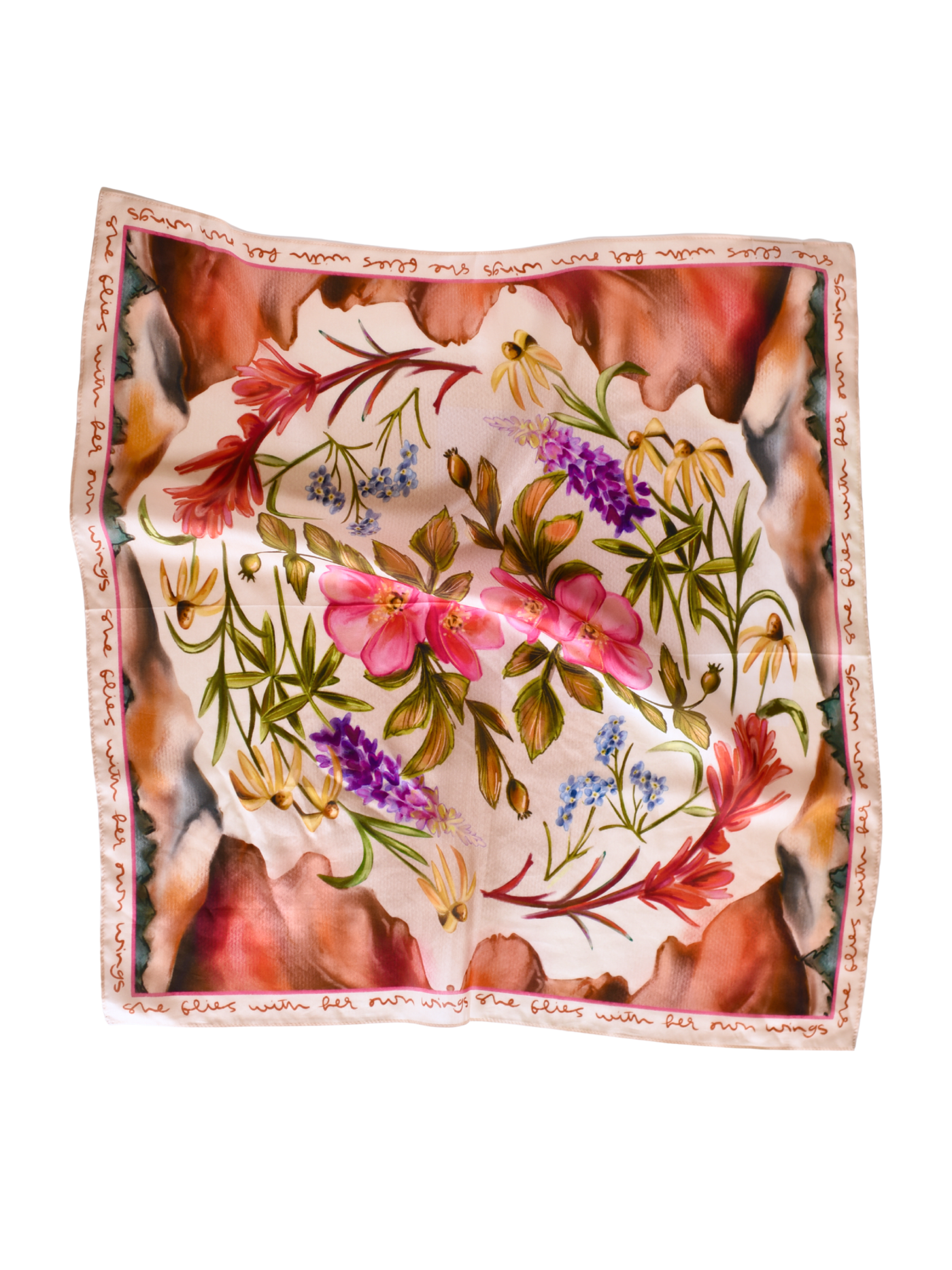 Heartland Series: Oregon Inspired Wildflower Silk Scarf Wild Rag