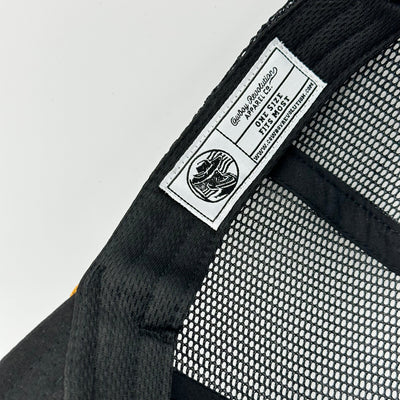 “Cowboy Hat” Patch Rope Trucker Hat - Black