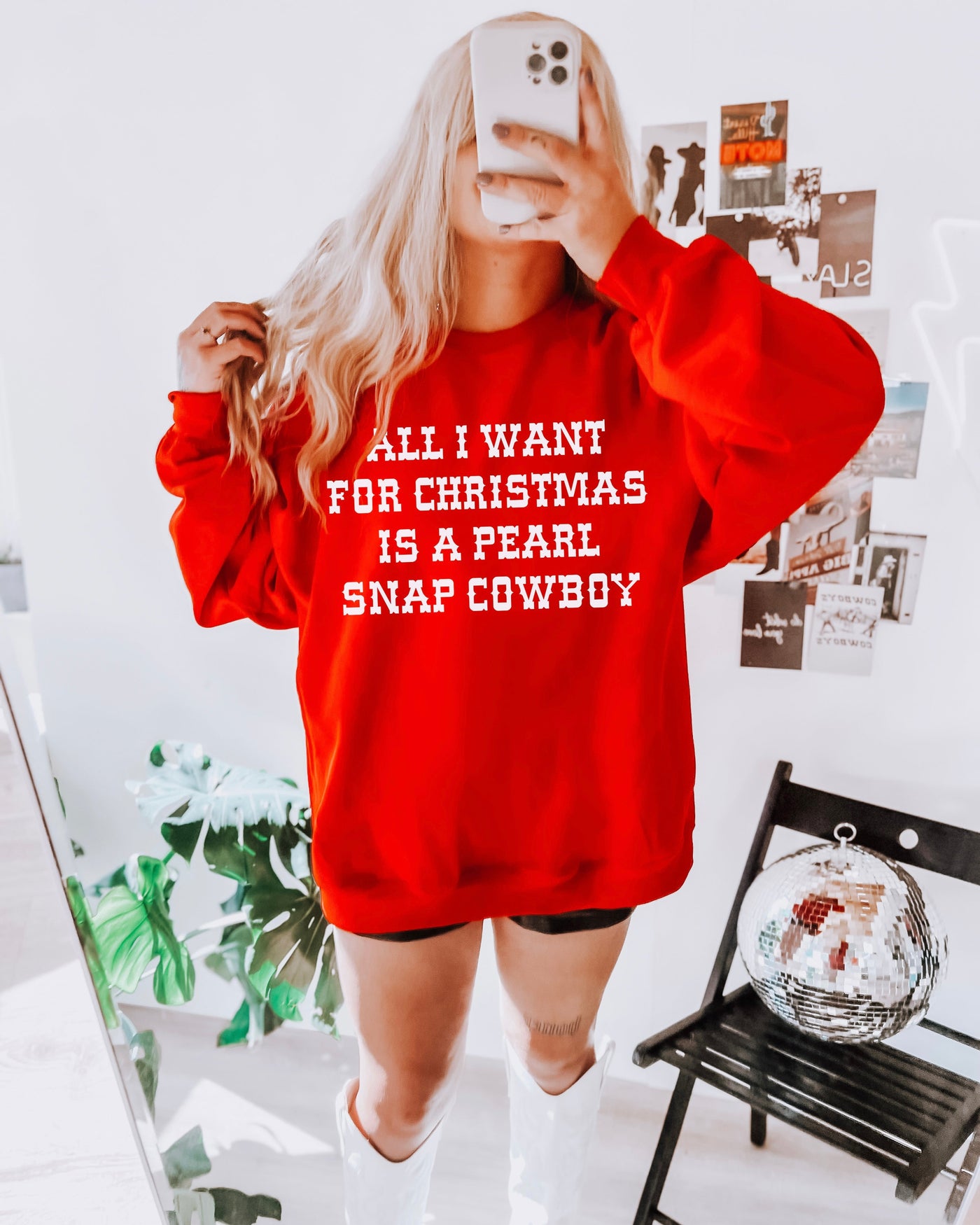 Pearl Snap Cowboy Crewneck