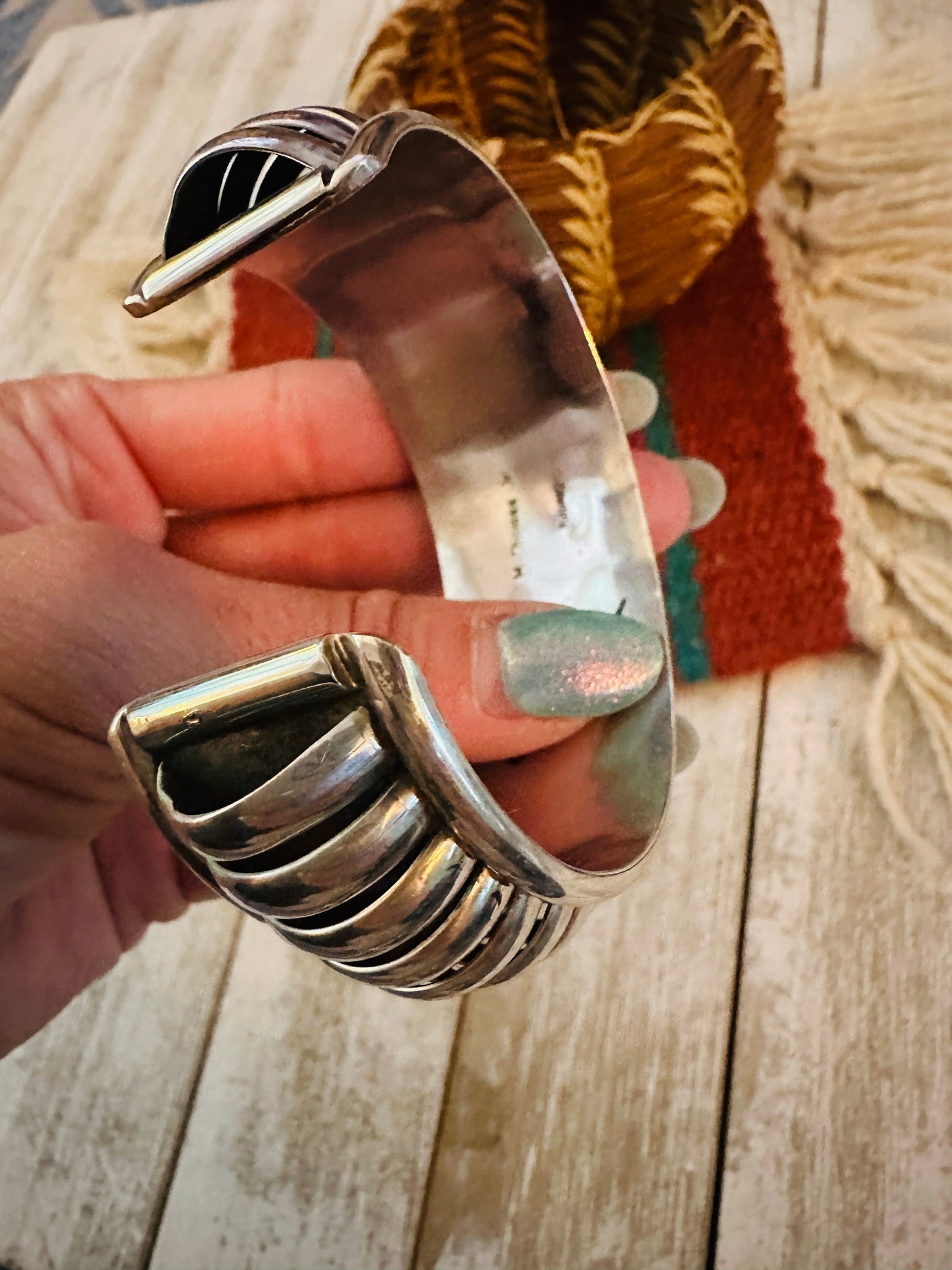 Handcrafted Rolled Sterling Silver Cuff Bracelet