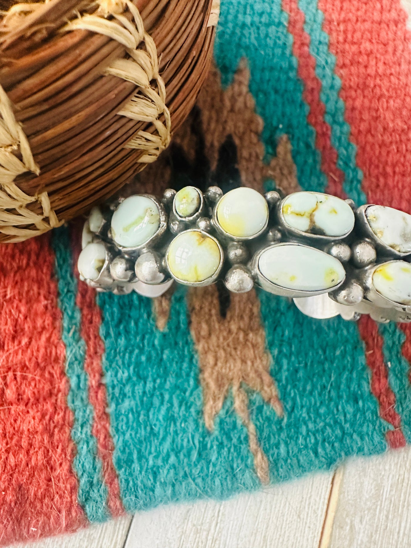 Navajo Palomino Turquoise & Sterling Silver Cuff Bracelet