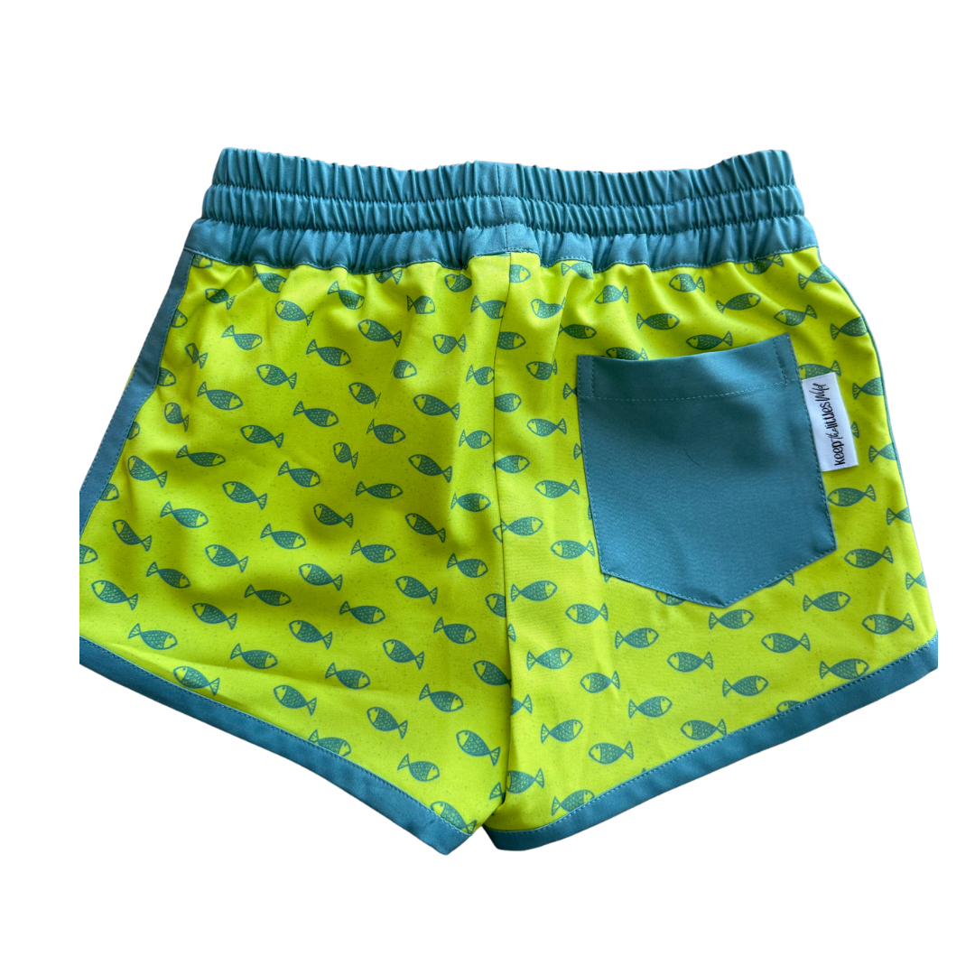neon fish hybrid shorts
