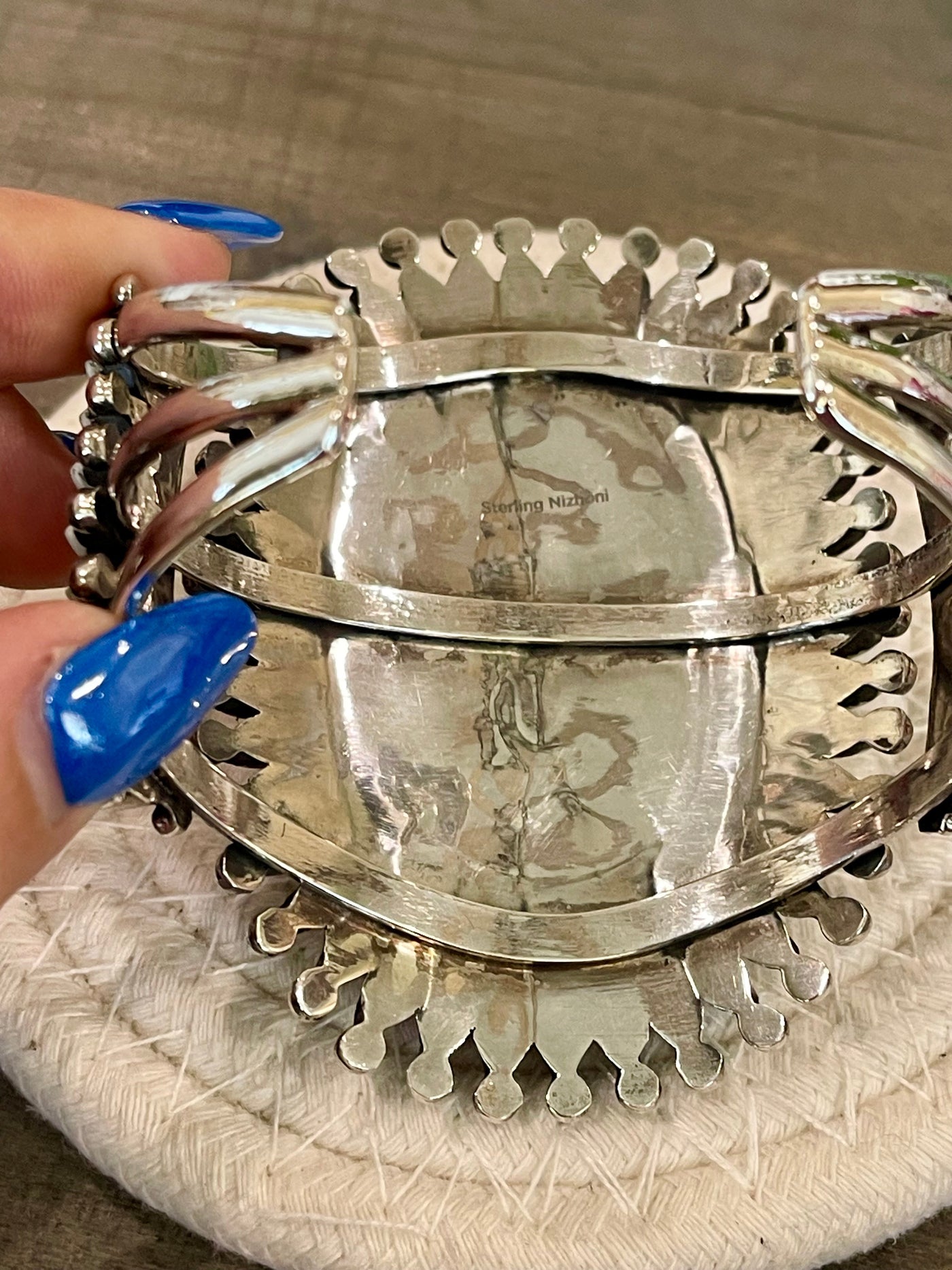 Handmade White Buffalo & Sterling Silver Cuff Bracelet