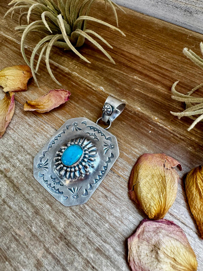 Large Rectangle Sterling Silver Pendant – 3" x 2"