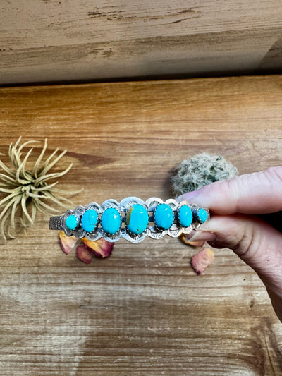 Cuff Bracelet - Kingman Turquoise & Sterling Silver