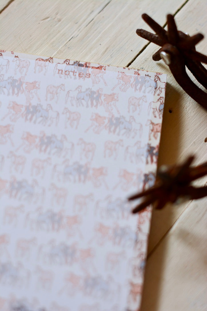 Western Wild Horses 4x6 Stationery Notepad Cowgirl Office Organizer