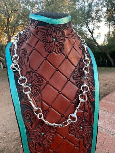 Sterling Silver Snaffle Bit Chain Necklace 20”