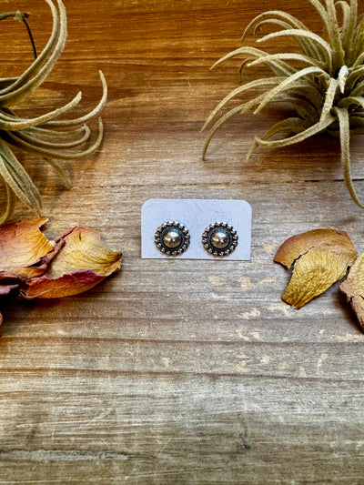 Mini Sterling Silver Concho Stud Earrings – Made in the USA