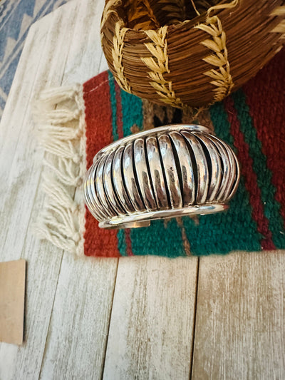 Handcrafted Rolled Sterling Silver Cuff Bracelet