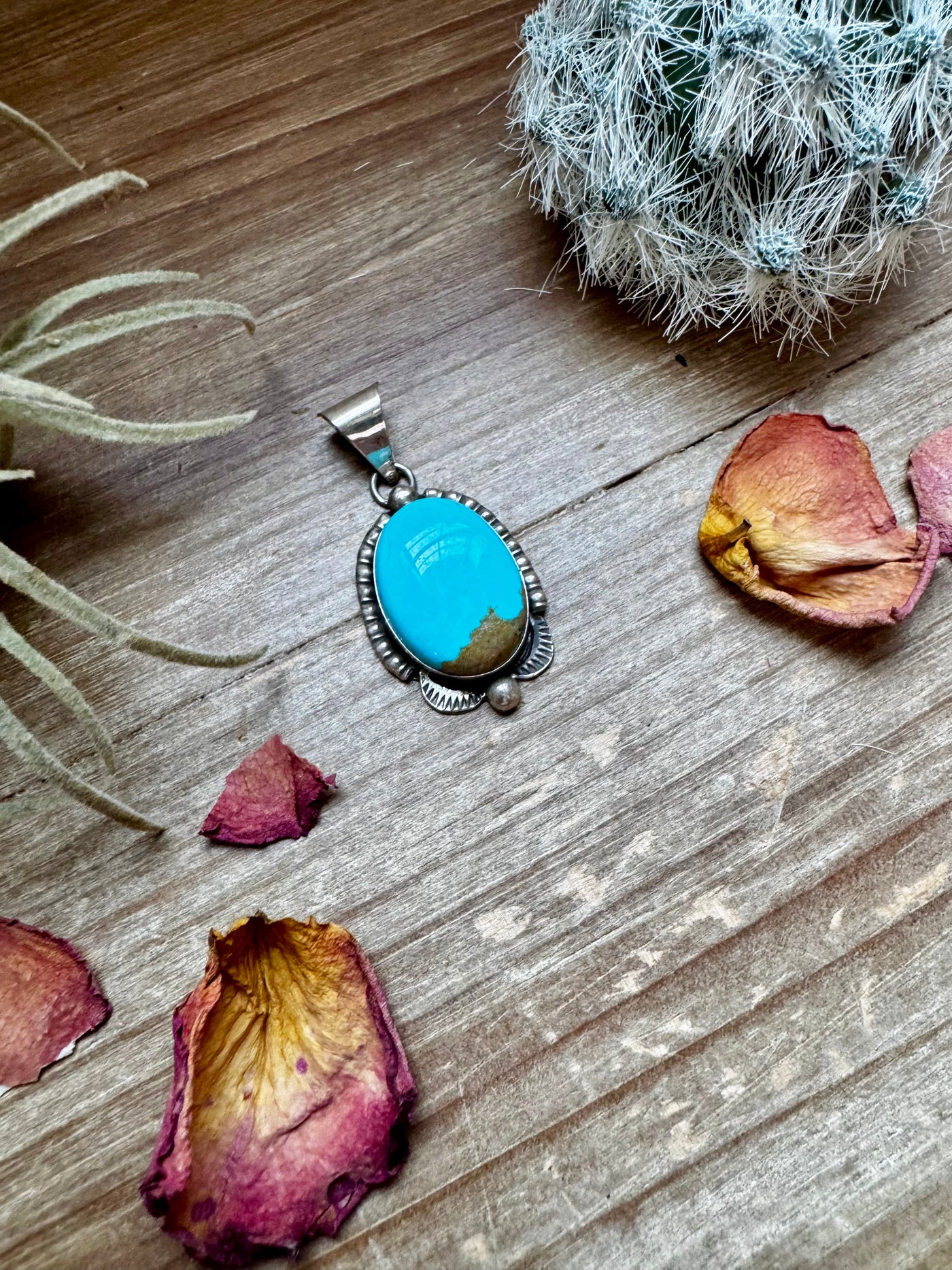 Oval Pendant - Kingman Turquoise & Sterling Silver