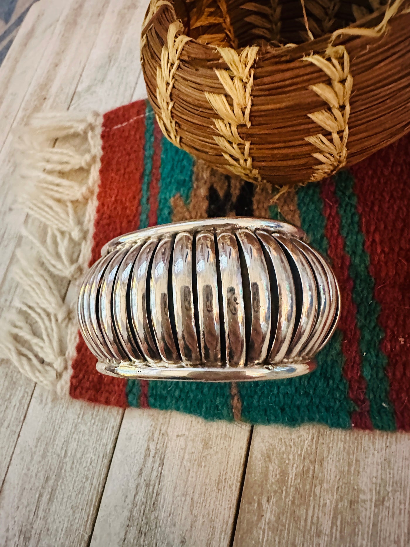 Handcrafted Rolled Sterling Silver Cuff Bracelet