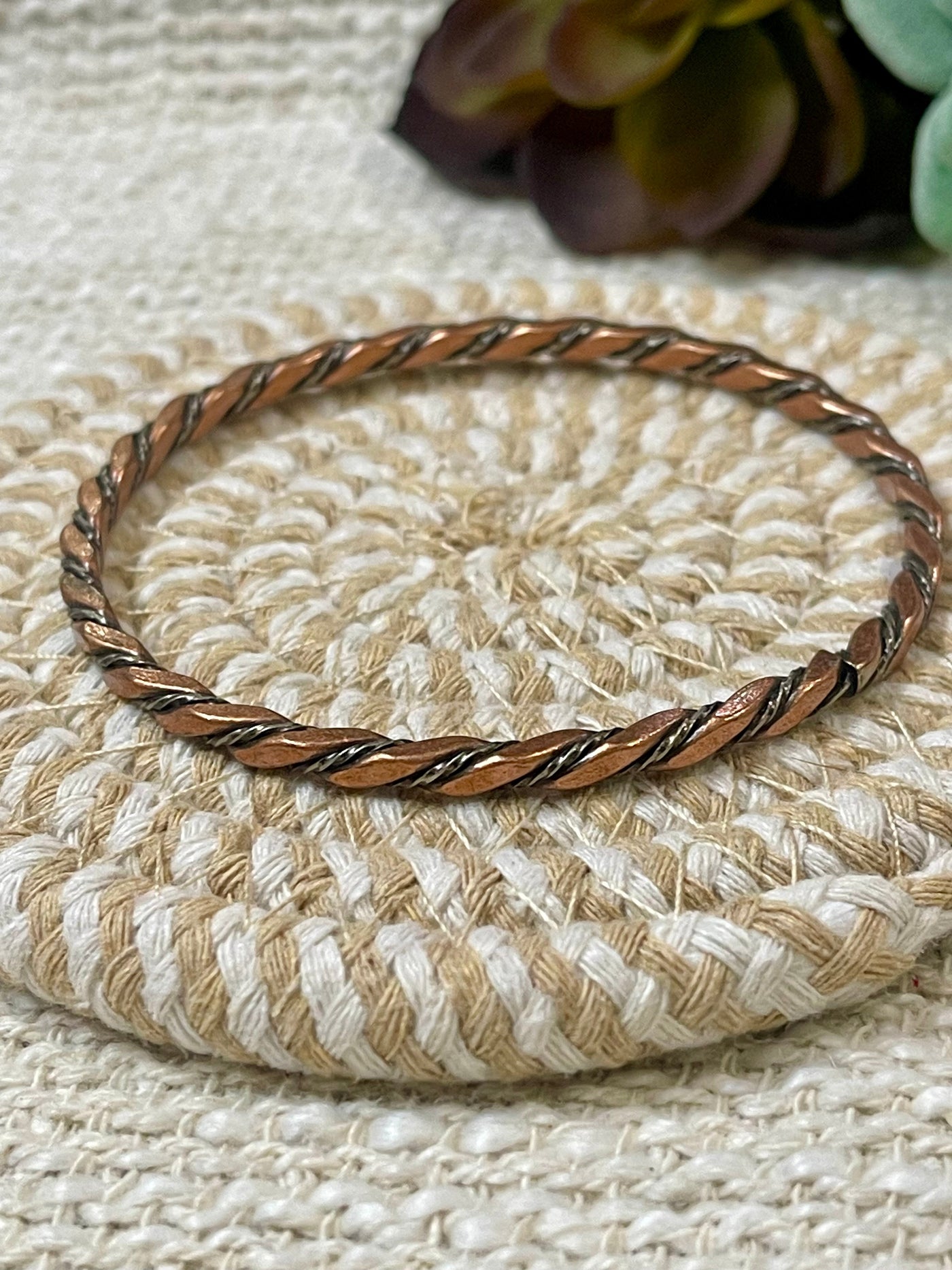 Vintage Handmade Copper Bangle Bracelet