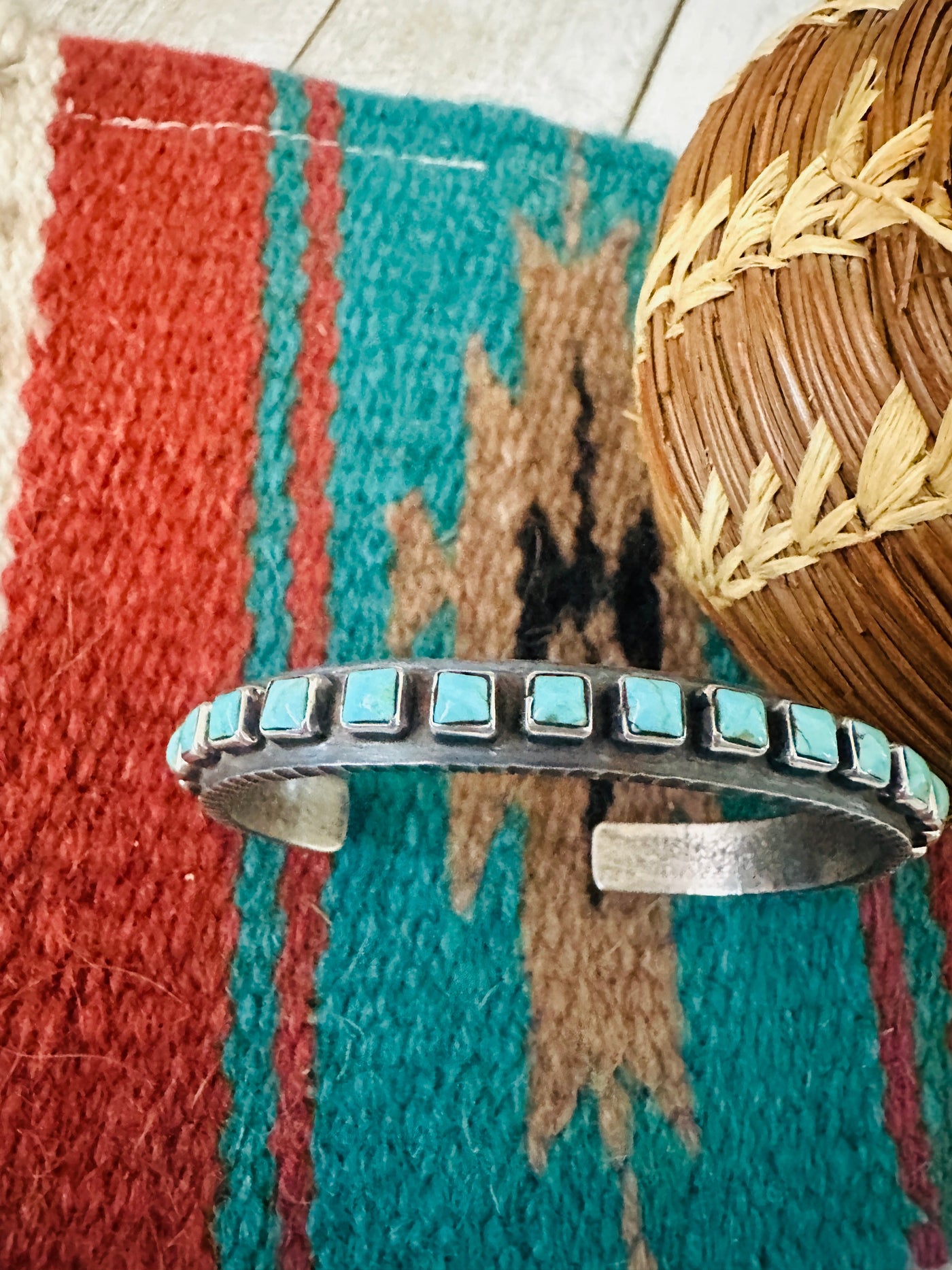 Handcrafted Turquoise & Sterling Silver Cuff Bracelet