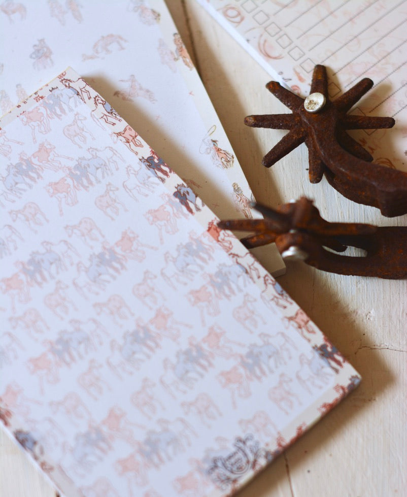 Western Wild Horses 4x6 Stationery Notepad Cowgirl Office Organizer