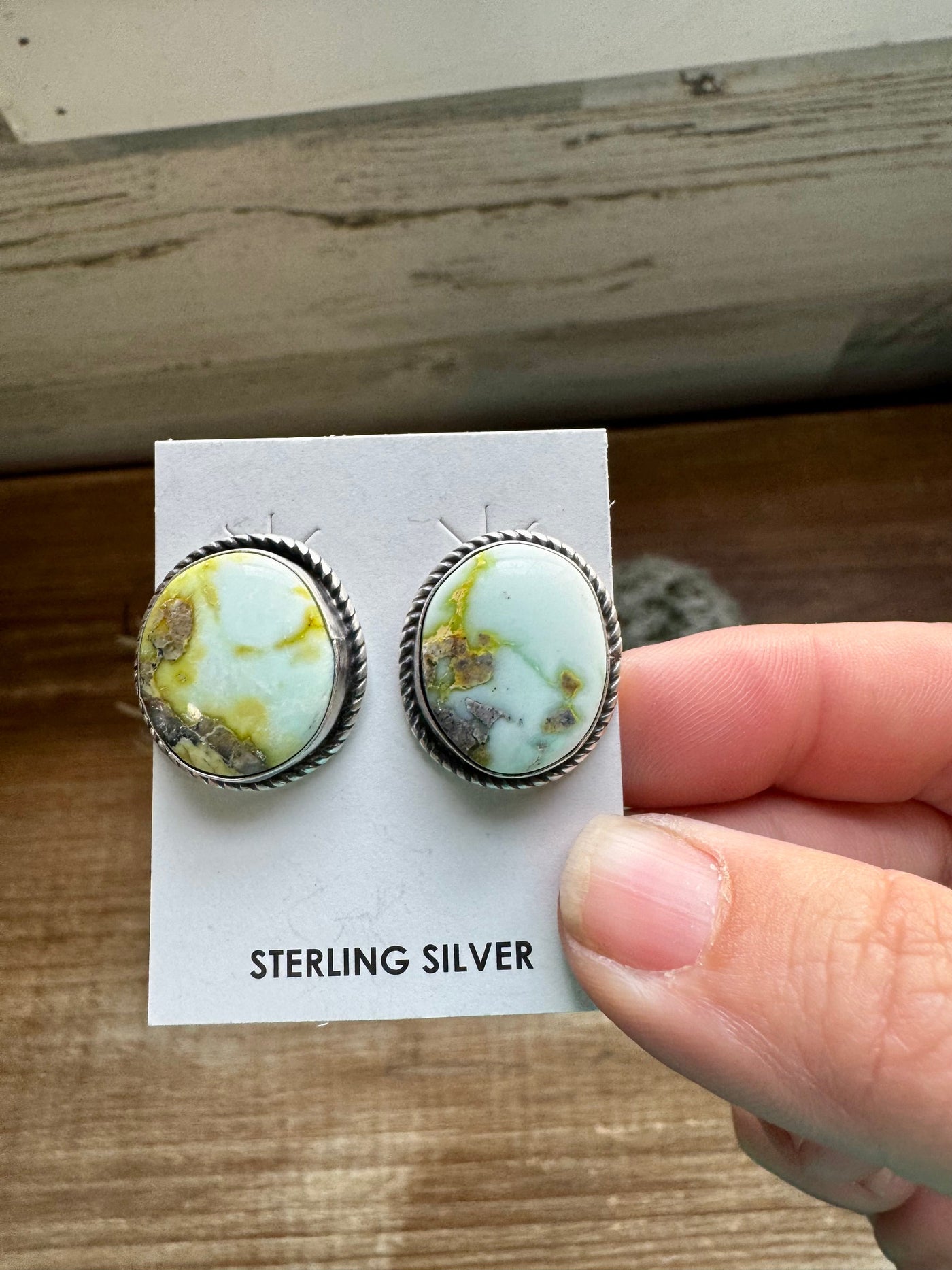 Stud Earrings Palomino tTurquoise & Sterling Silver