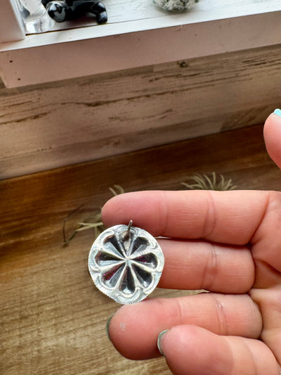 Concho Stud Earrings – Sterling Silver