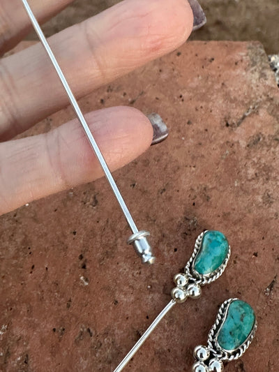 Handmade Sterling Silver and Turquoise Hat Pin
