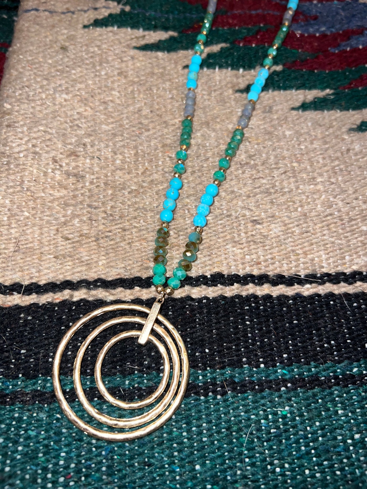 Crystal Beaded Circled Necklace