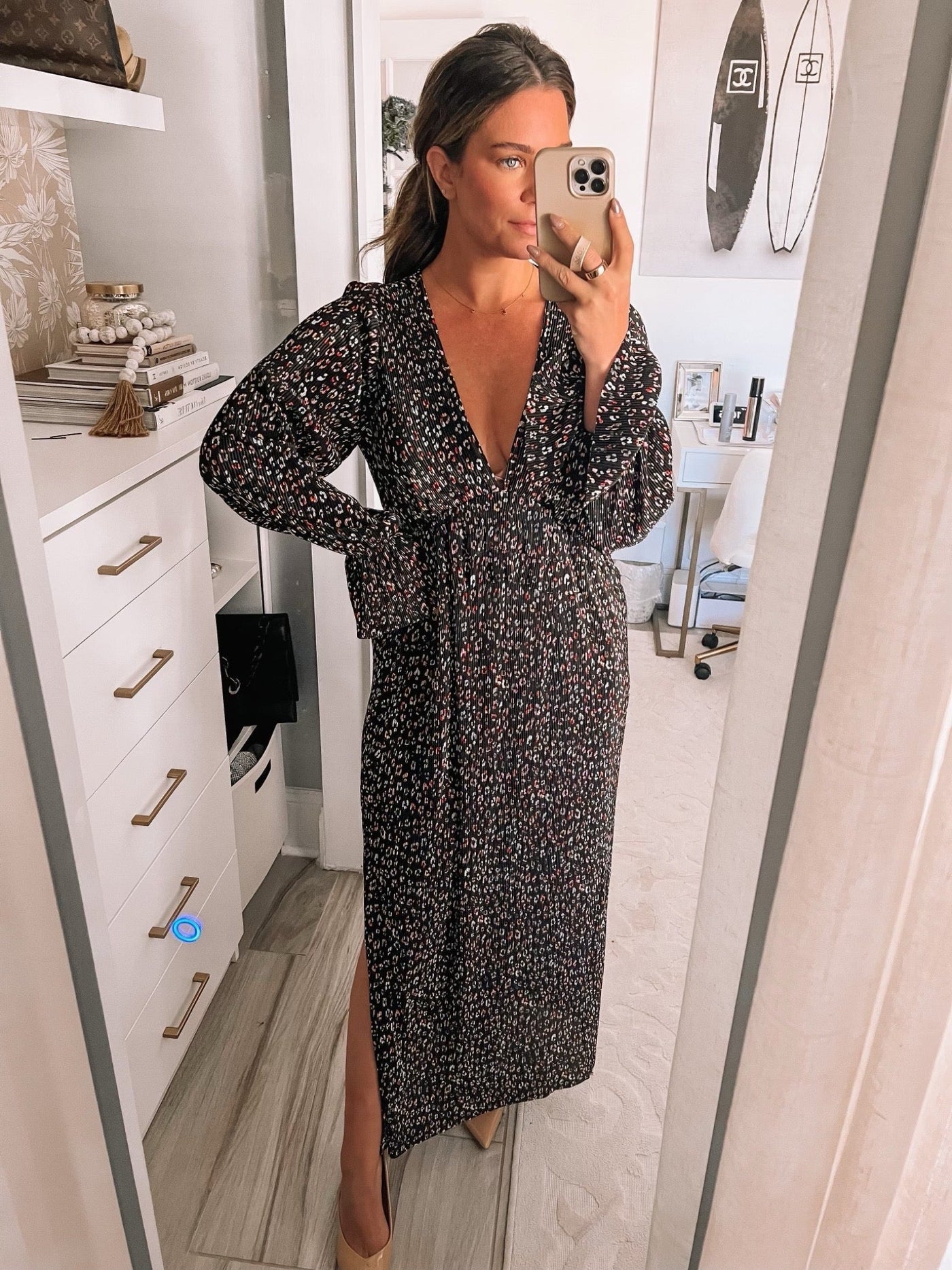 Evie Long Sleeve Maxi Dress - Gemstone