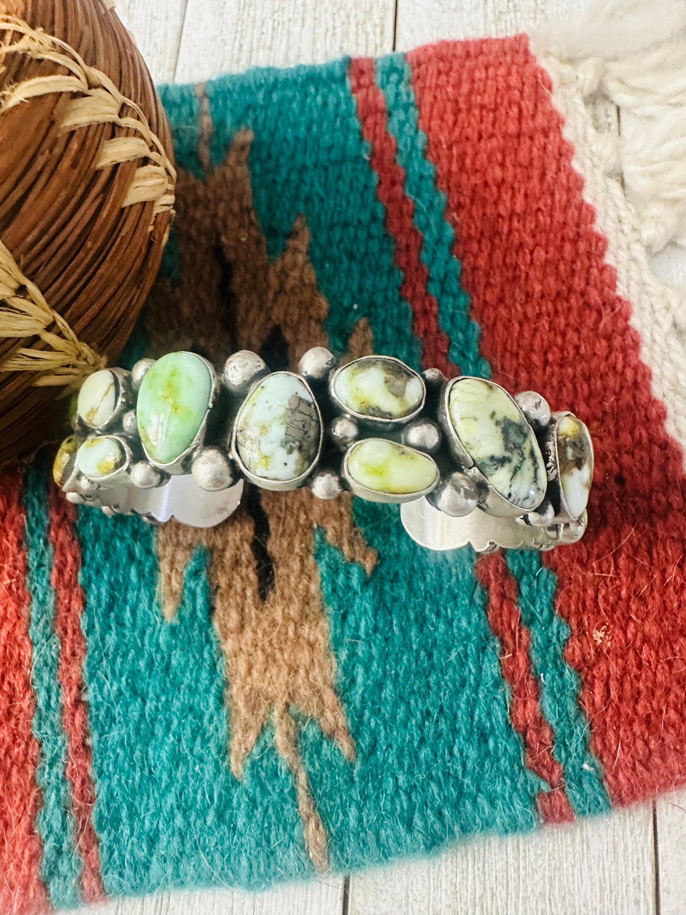 Navajo Palomino Turquoise & Sterling Silver Cuff Bracelet
