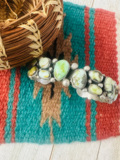 Navajo Palomino Turquoise & Sterling Silver Cuff Bracelet