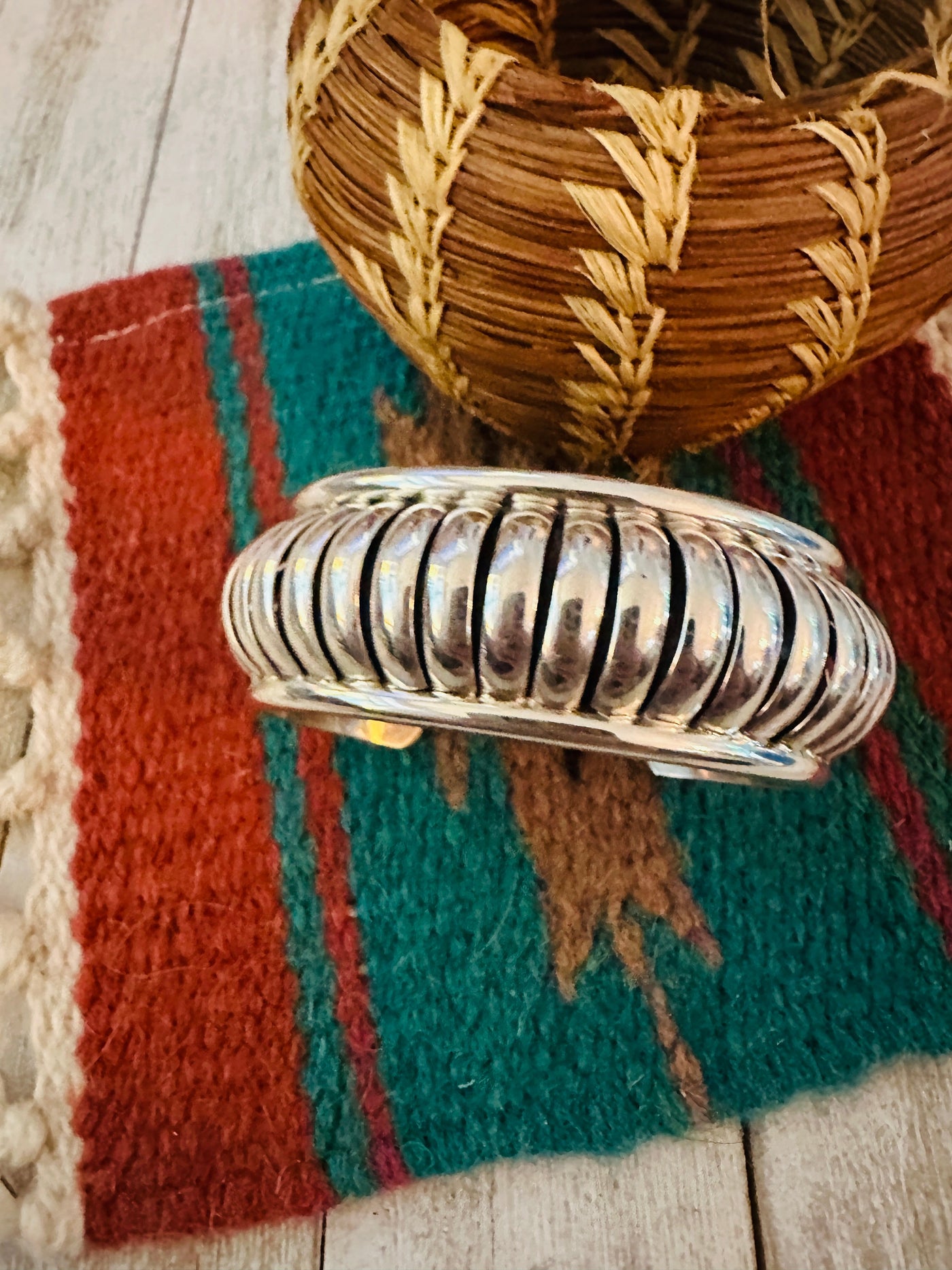 Handcrafted Rolled Sterling Silver Cuff Bracelet